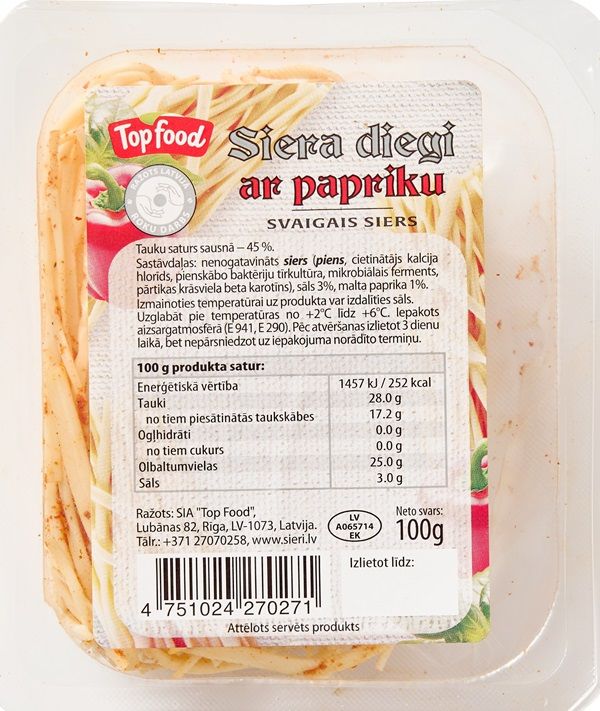 Svaigais siers TOP FOOD, "Siera