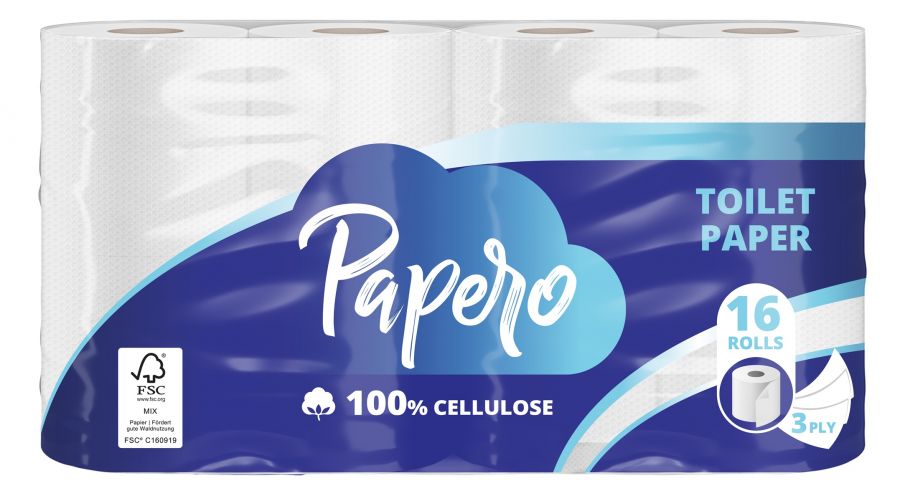 Tualetes papīrs PAPERO, 3 slāņi, 15