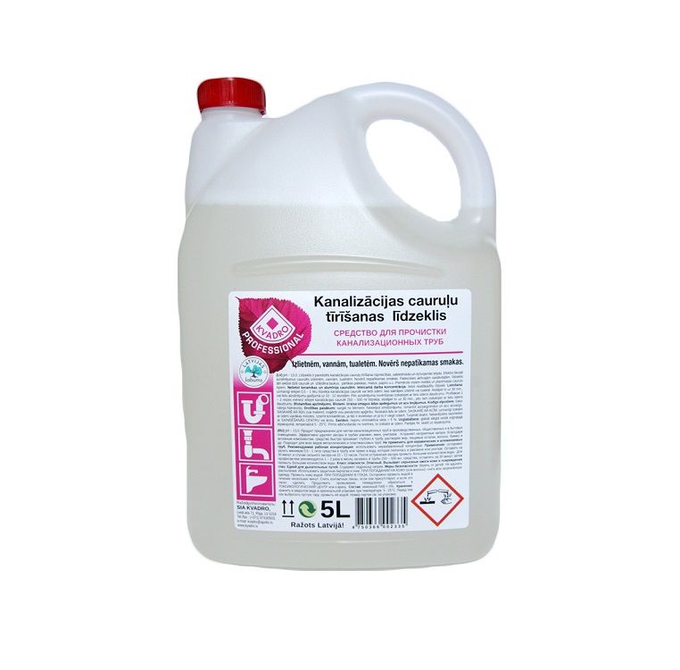 KVADRO Kanalizācijas cauruļu tīrīšanas līdzeklis, 5l