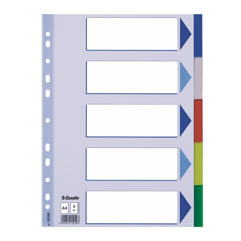 Sadalītājs dokumentiem Esselte, A4 formāts, 1-5