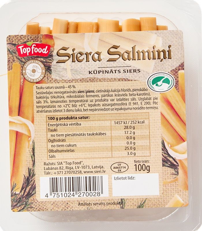 Kūpināts siers TOP FOOD, "Siera