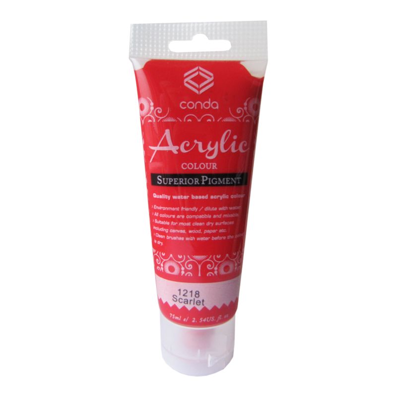 Akrila krāsa, 75ml, 1218 sarkana Scarlet (550-03421)