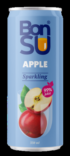 Gāzēts atspirdzinošs ābolu sulas dzēriens BONSU, 330 ml (DEP) (450-25695)