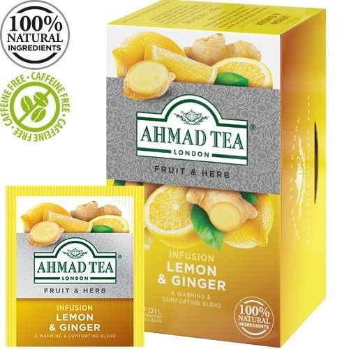 Zāļu tēja AHMAD Alu LEMON & GINGER, 20 maisiņi x 2 g paciņā (450-00984)