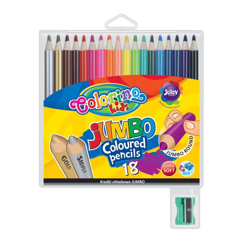 Krāsainie zīmuļi COLORINO KIDS JUMBO 18