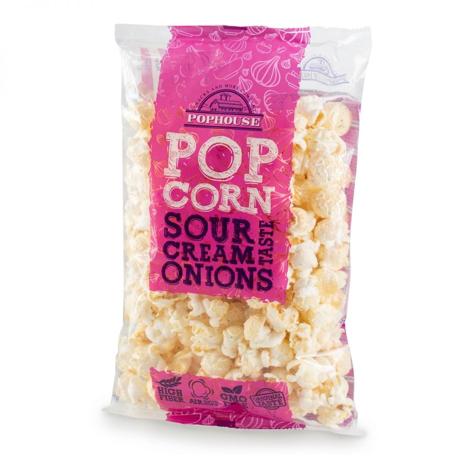 Popkorns POPHOUSE, ar krējuma un sīpolu garšu, 65g (450-24882)