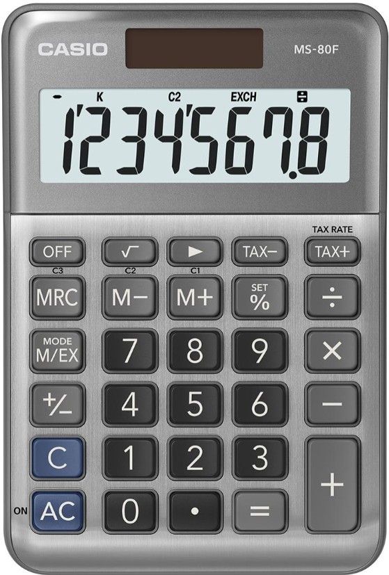 Elektroniskais kalkulators CASIO MS-80F, metāla priekšējā