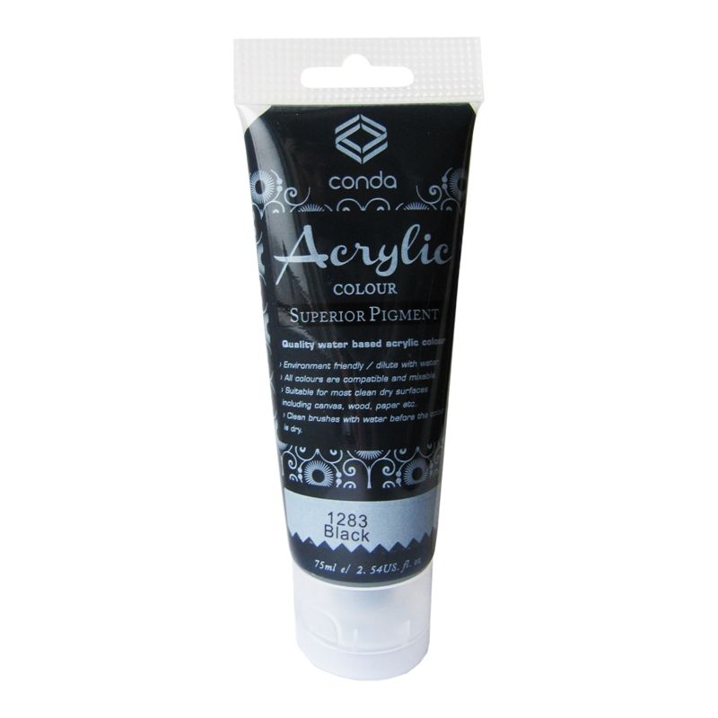 Grafitas Akrila krāsa, 75ml, 1283 melna