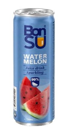 Gāzēts atspirdzinošs arbūzu sulas dzēriens BONSU, 330 ml (450-13418)