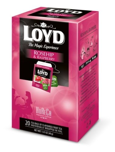 Augļu tēja LOYD ar mežrozītēm un avenēm 20x2g (450-13262)