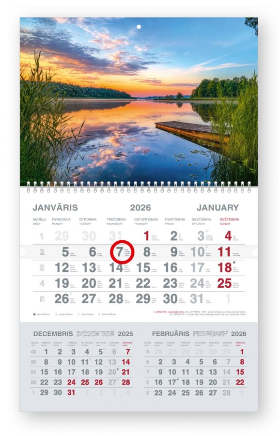 Mobile Serviss Sienas kalendārs 2027 gadam