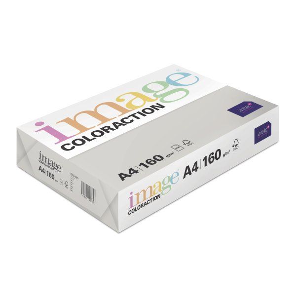 Krāsains papīrs IMAGE COLORACTION, A4, 160 gsm, 250 loksnes, ICELAND / MID GRAY (100-00133)