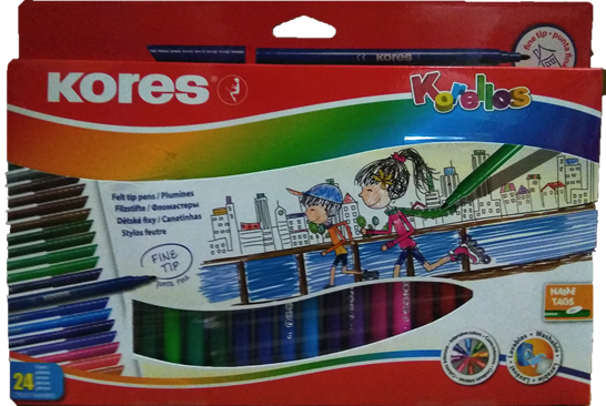 Flomasteri KORES Korellos, ar tievu kodolu