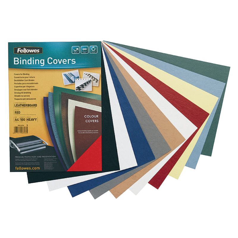 Apvāki iesiešanai FELLOWES Delta, A4, 250 g/m2, 100 gab./iepak., melni (250-00179)