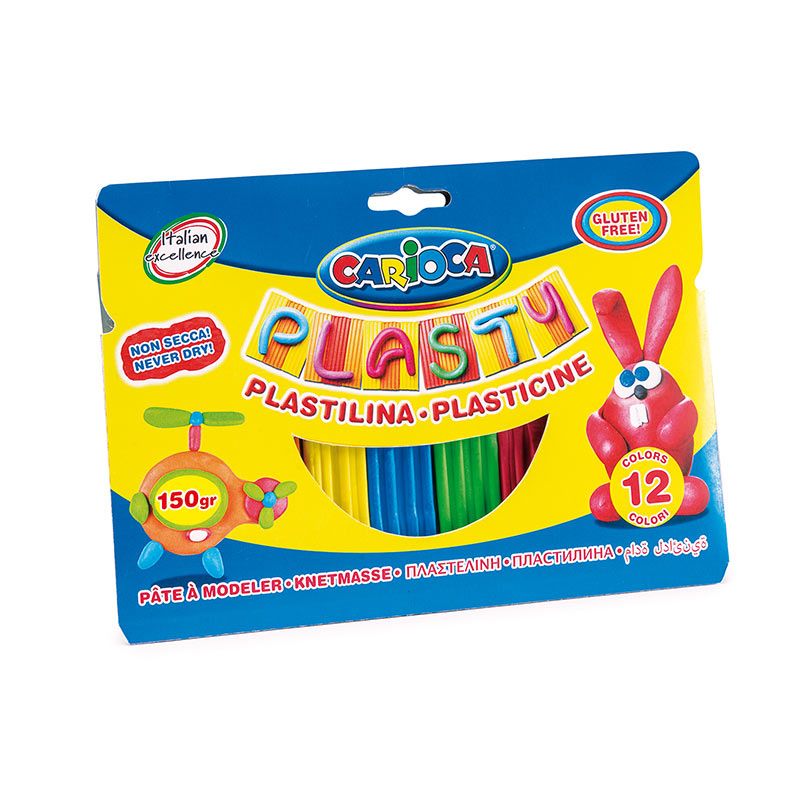 Plastilīns CARIOCA, 12 krāsas x 12