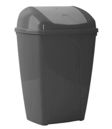 Atkritumu tvertne NORD CLEAN, ar šūpojošu vāku, 25 L, pelēka (400-13699)