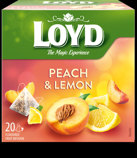 Augļu tēja LOYD ar persiku un citronu garšu, 20 x 2g (450-25732)