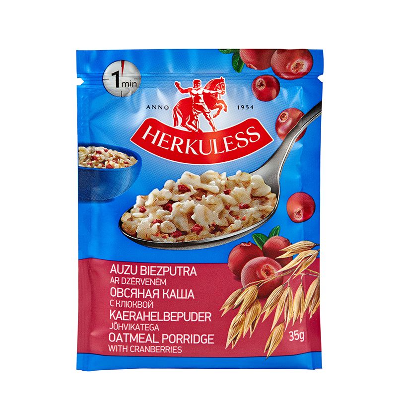 Ātri pagatavojamās putras HERKULESS ar dzērveņu