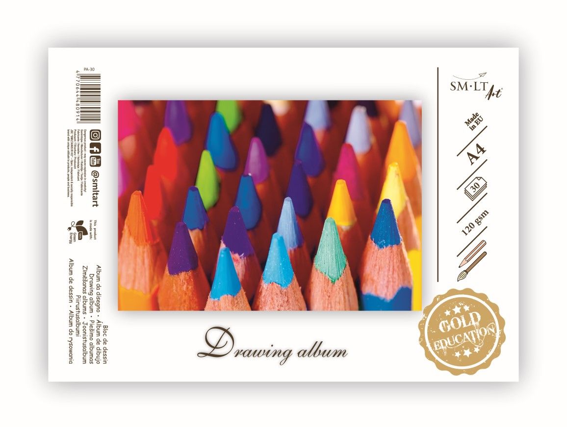 Zīmēšanas albums SMLT, A4, 120g/m2, 30