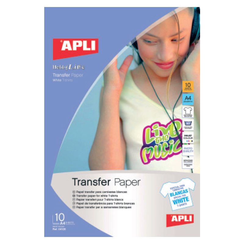 Papīrs APLI `T-shirt transfer`, 10 lapas