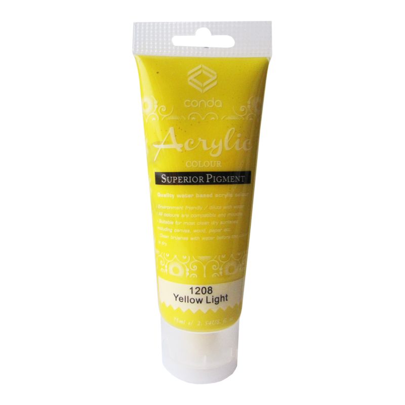 Akrila krāsa, 75ml, 1208 gaiši dzetena (Yellow Light) (550-03413)