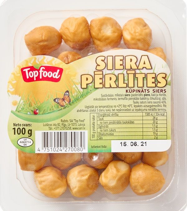 Kūpināts siers TOP FOOD, "Siera