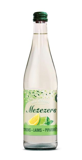 Bezalkoholisks dzirkstošs dzēriens laims, citrons, piparmētra, MEŽEZERS, 0.5L (450-13797)
