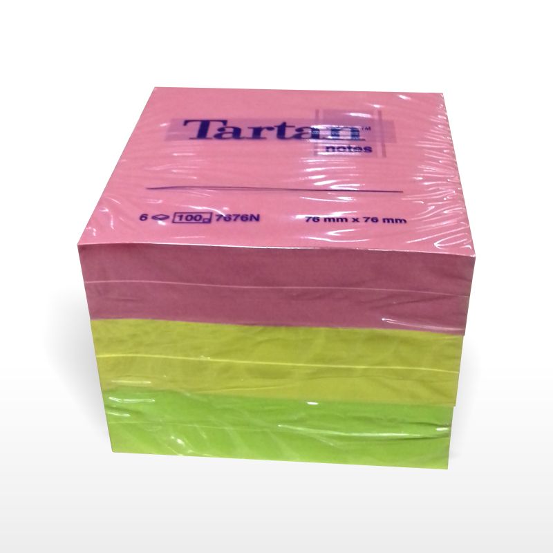 Piezīmju līmlapiņas TARTAN ar izmēru 76x76mm