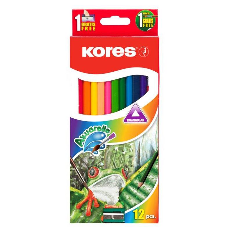 Akvareļu zīmuļi KORES Akuarelle, 12 krāsas (200-07593)