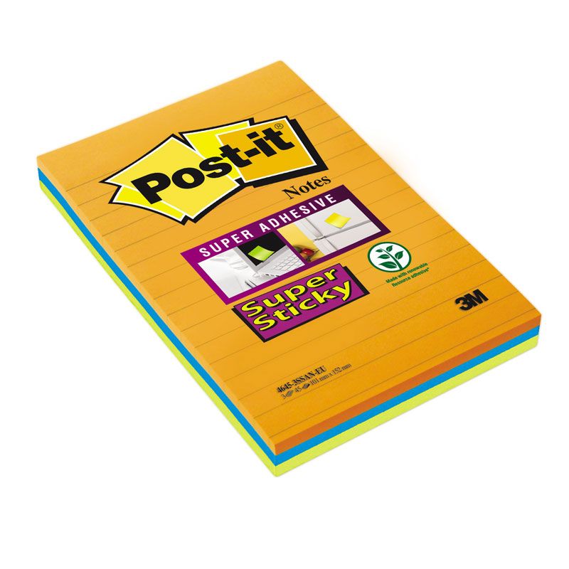 Piezīmju līmlapiņas Post-it Super Sticky līniju