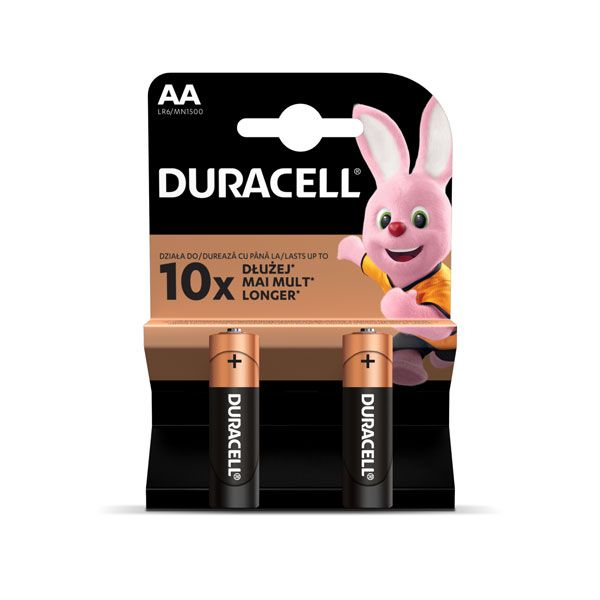 Baterijas DURACELL AA, LR6, 2 gab