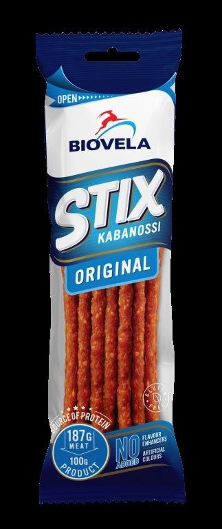 Karsti kūpinātas nūjiņas KABANOSSI 100g BIOVELA