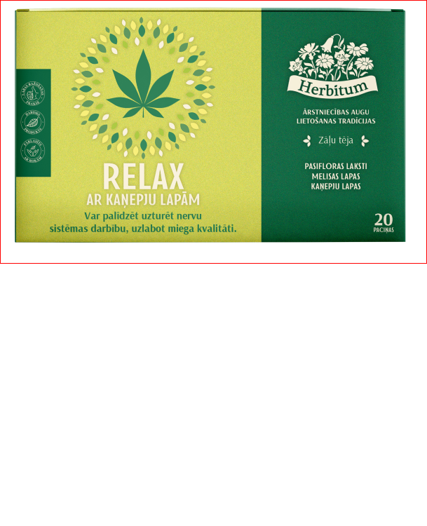 Zāļu tēja HERBITUM Relax ar kaņepju