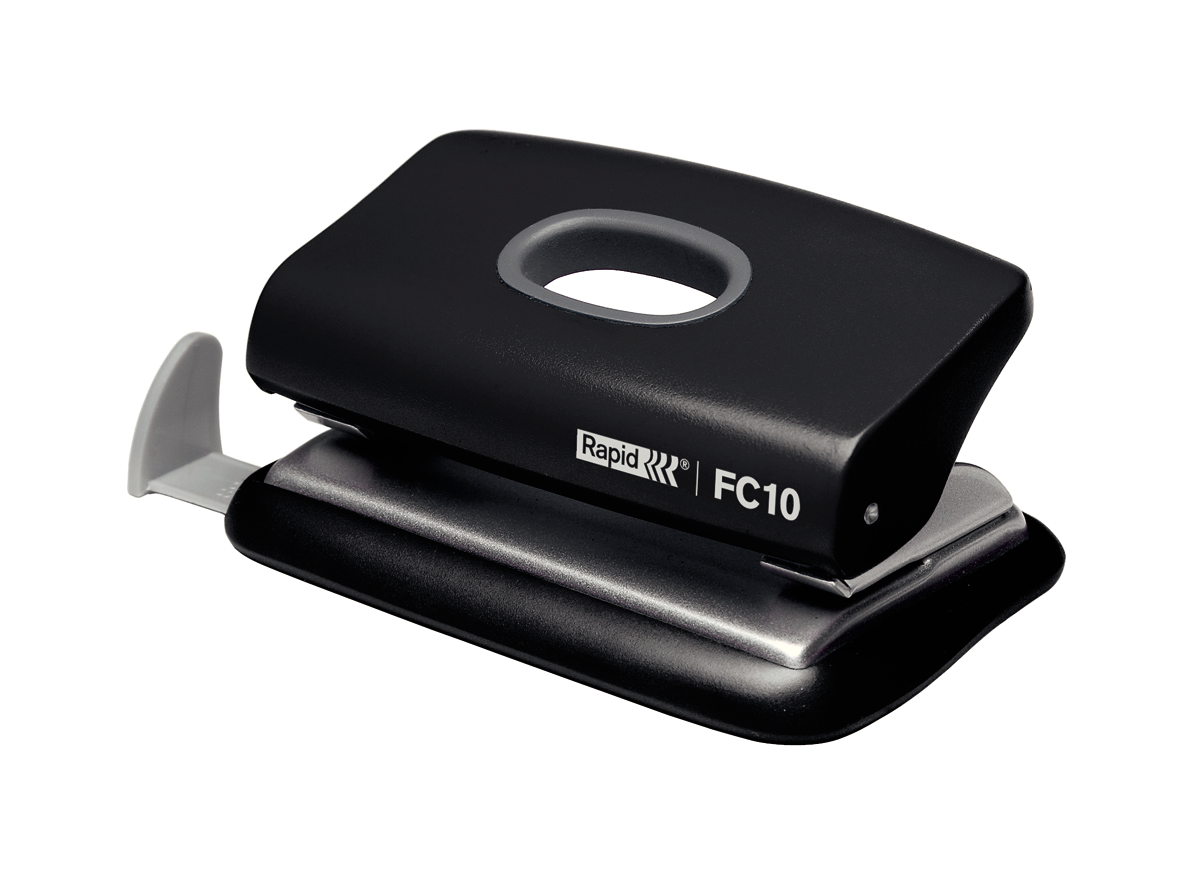 Caurumotājs Hole Punch Rapid FC10 Mini 2, caurumo līdz 10 lapam, melns (200-13037)