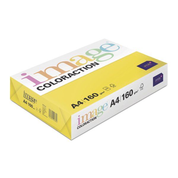 Krāsains papīrs IMAGE COLORACTION, A4, 160 gsm, 250 loksnes, SEVILLA / DARK YELLOW (100-00145)