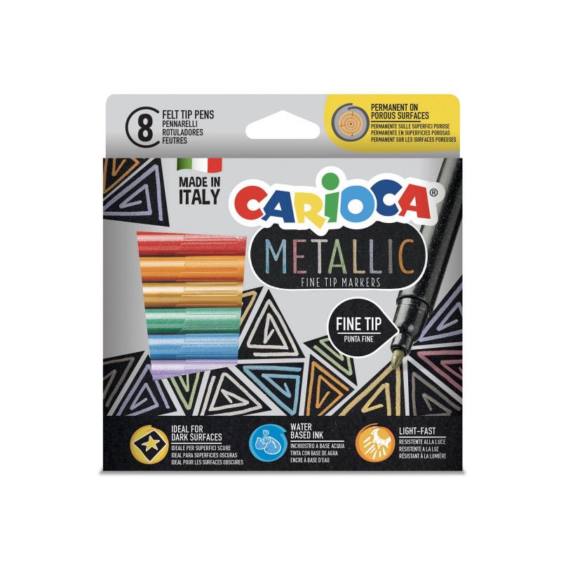 Flomasteri CARIOCA Metallic FineMarker Box 8