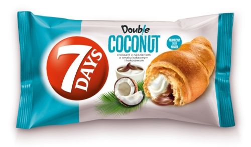 7DAYS Double kruasāns ar kakao un kokosriekstu pildījumu 60g (450-13274)