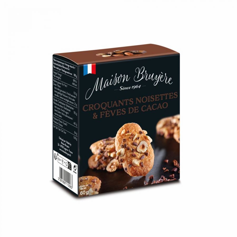 Cepumi MAISON BRUYERE, ar kakao un lazdu riekstu gabaliņiem, 60g (450-23306)