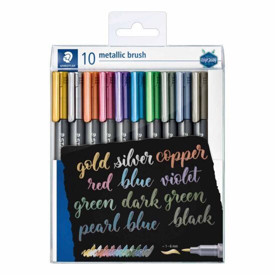 Teksta marķieri STAEDTLER Metallic Brush, 10