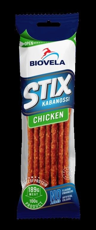 Karsti kūpinātas vistas nūjiņas KABANOSSI, 100g
