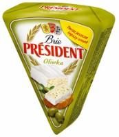 Siers Brie PRESIDENT ar olīvēm, 125