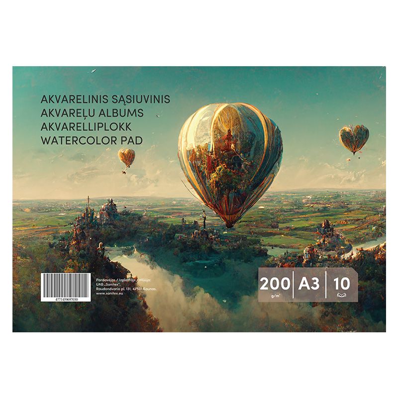 Akvareļa papīrs, A3, 200g 10lpp (100-10427)