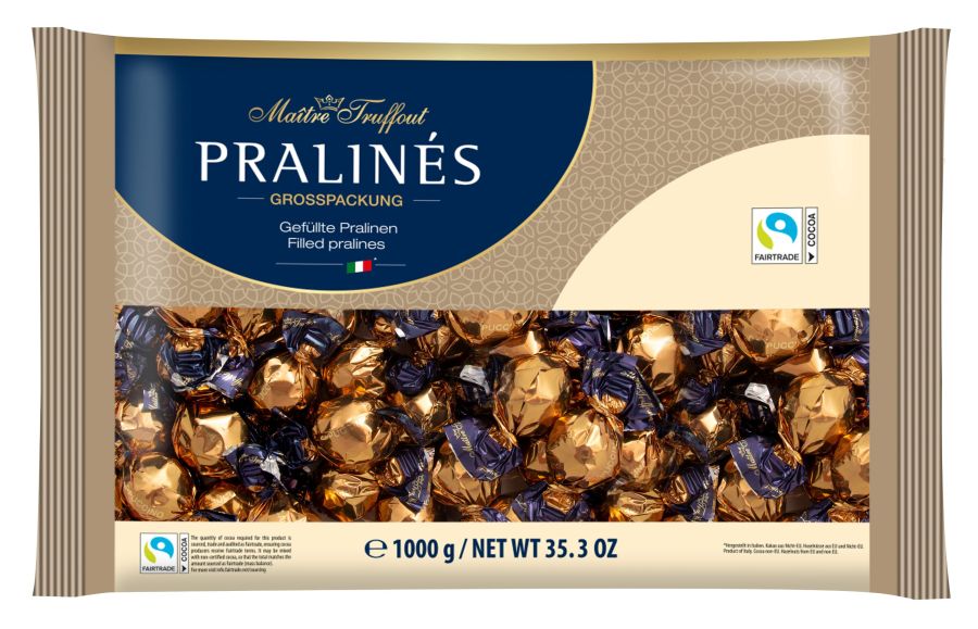 Piena šokolādes pralinē konfektes MAITRE TRUFFOUT