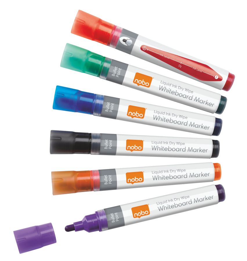 Marķieri tāfelei NOBO Liquid Ink, 6 gab., asorti (250-06482)