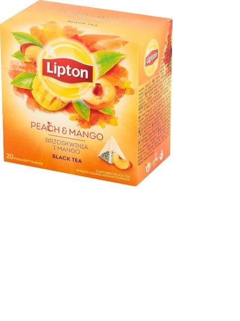 Melnā tēja LIPTON Persiku Mango, piramīdas
