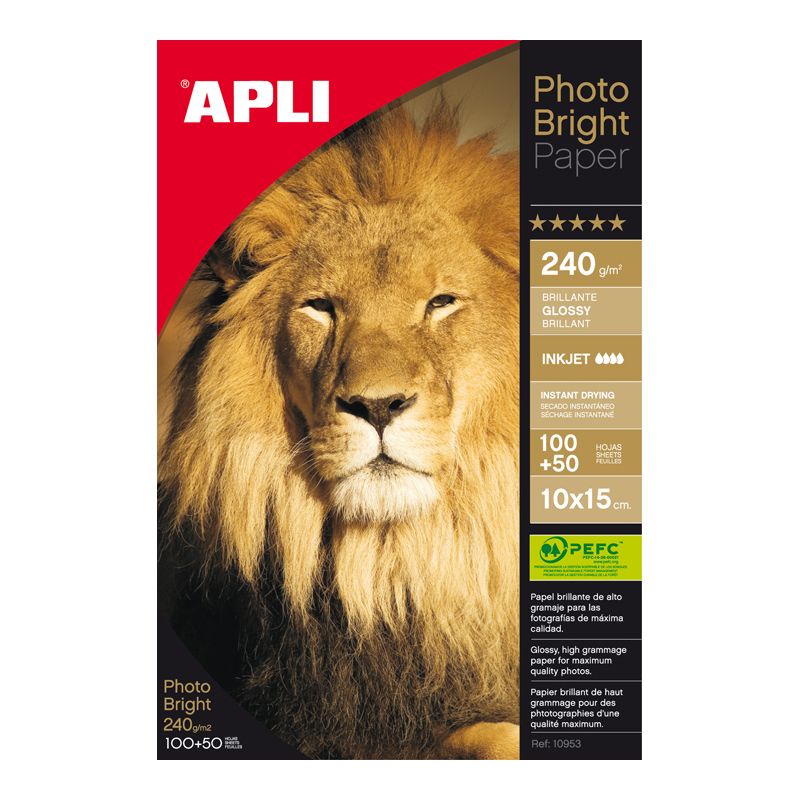 Fotopapīrs APLI InkJet Bright ar izmēru
