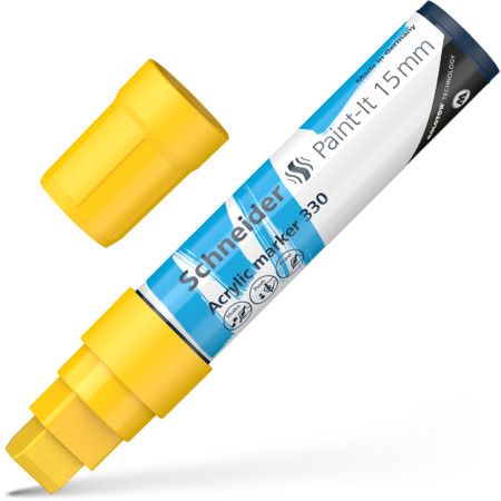 Akrila marķieris SCHNEIDER Paint-it 330, 15mm, dzeltens (200-14329)