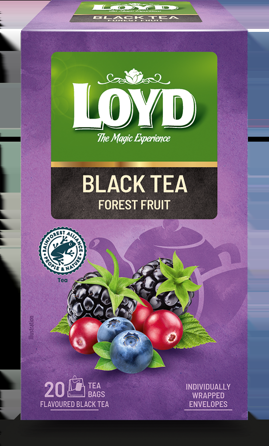 Melnā tēja LOYD meža augļu garšu, 20x1,7 g (450-11579)