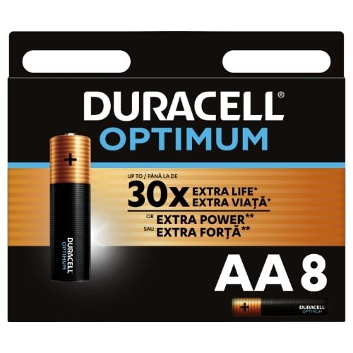 Baterijas DURACELL OPTIMUM AA 8 gab