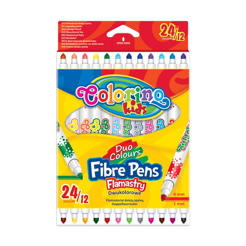 Flomasteri COLORINO 12 gab, 24 krāsas